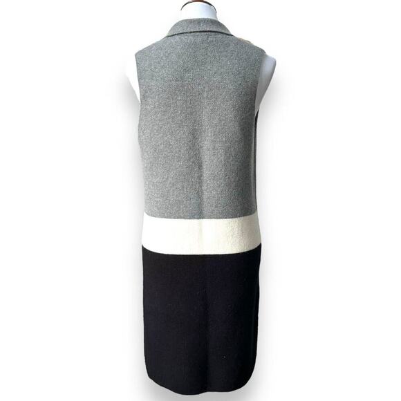 Baciano By Bacci Womens Vest Coat Dress Gray Acrylic Blend Double Breasted M - Picture 2 of 11